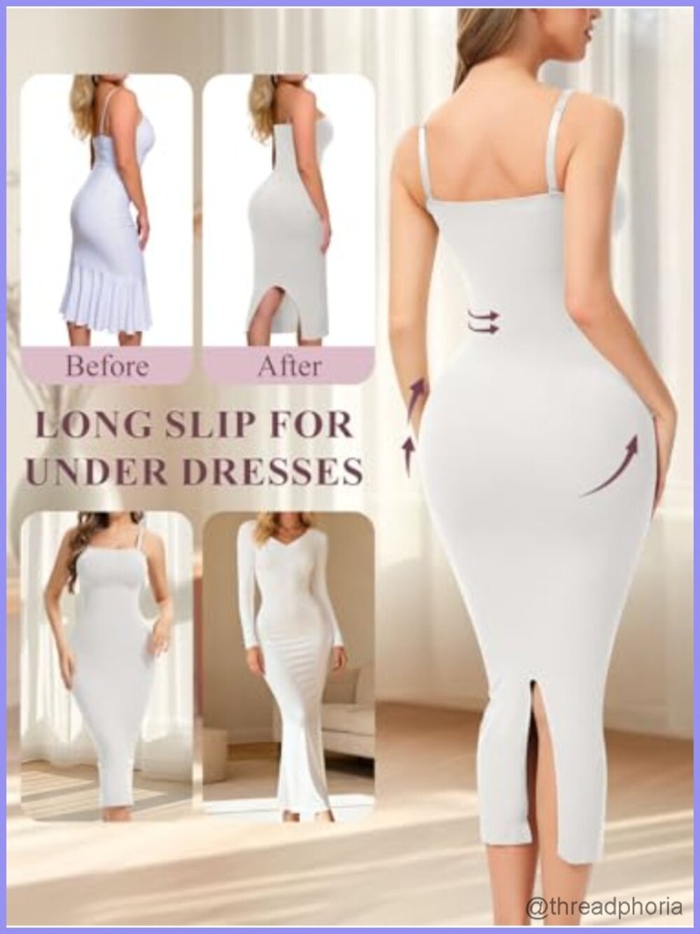 Strapless Shapewear Slip Detachable Straps Tummy Control Full Slip - Picture 5 of 6